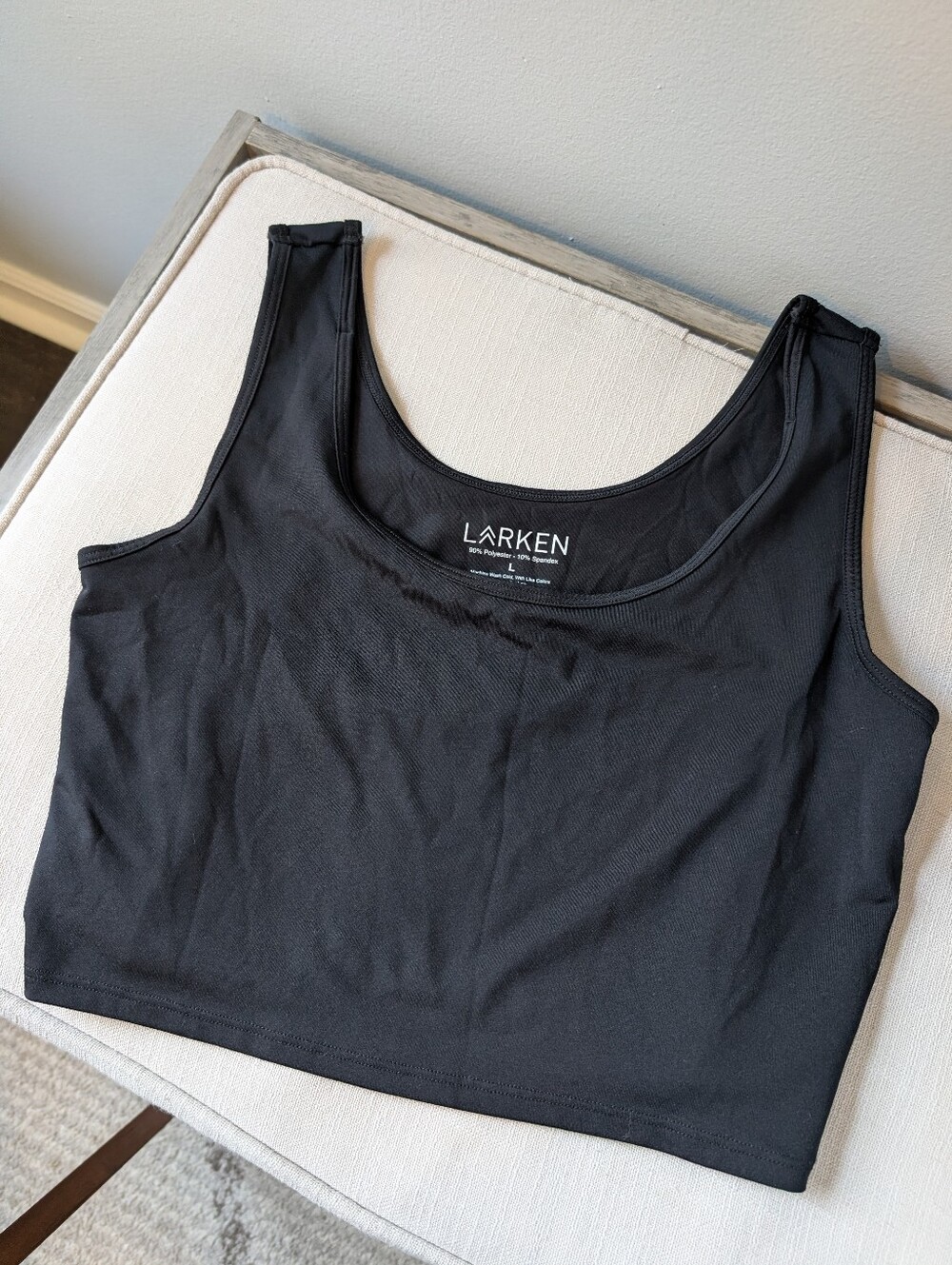 LARKEN X Black Crop Nursing And Hands Free Pumping Bra